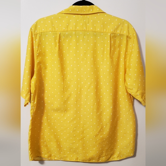 *Vintage* Yellow and White Polka Dot Blouse - Picture 2 of 3